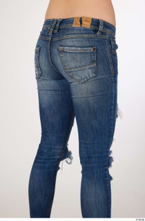 Olivia Sparkle blue jeans with holes casual dressed thigh 0006.jpg